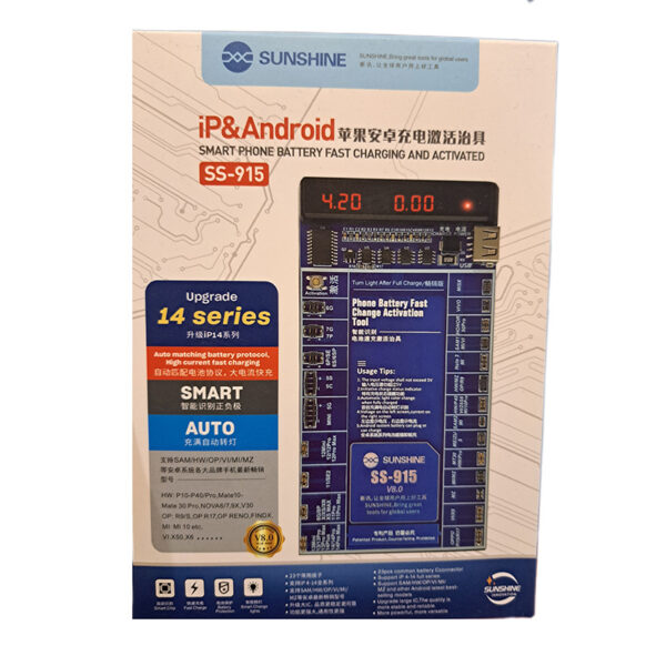 دستگاه تست و شوک باتری سانشاین مدل Sunshine SS-915 V8.0 (تا 14Pro max)