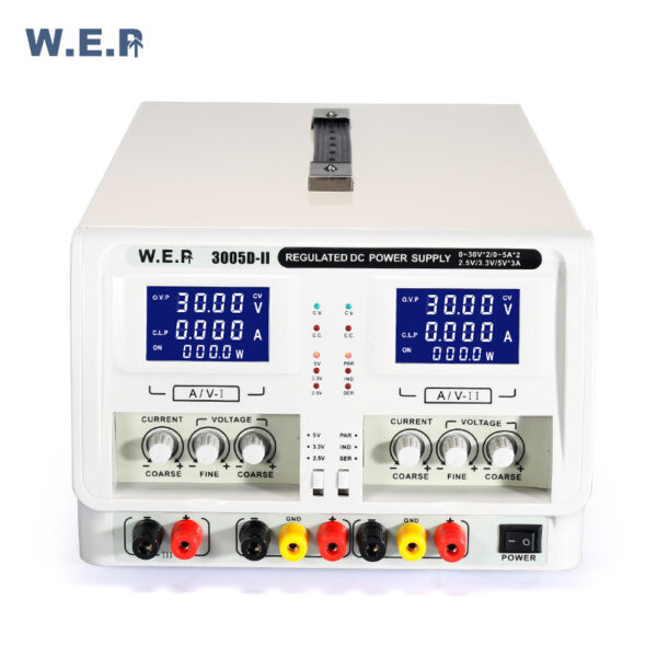منبع تغذیه دوبل 30 ولت 5 آمپر WEP 3005D-II